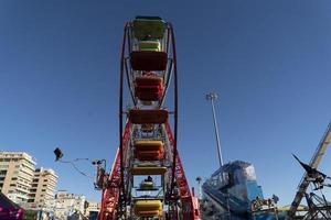 GENOA, ITALY - DECEMBER, 9 2018 - Traditional Christmas Luna Park Fun Fair is opened photo