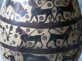 taza de cerámica de figura pintada de negro etrusco