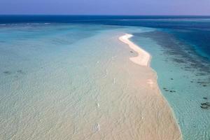 Maldives aerial view panorama landscape sandy beach photo