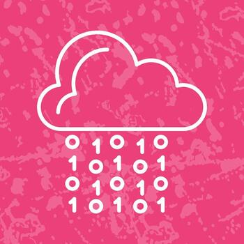 icono de vector de codificación de nube