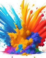 fondo de explosión de polvo colorido de celebración de holi foto