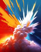 Holi Celebration Colorful Powder Explosion Background photo