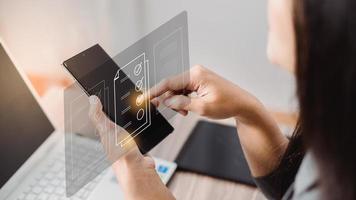 Quick checklist and clipboard task management, filling survey forms online photo