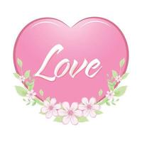 Heart with Bouquet, Valentine's day concept vector
