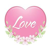 Heart with Bouquet, Valentine's day concept vector