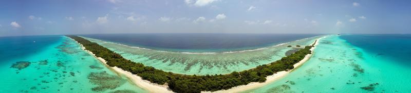 Maldives aerial view panorama landscape photo