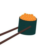 Sushi vector. Sushi on white background. Salmon egg vector. vector