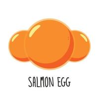 vector de huevo de salmón. huevo de salmón en palillos. espacio libre para texto. copie el espacio