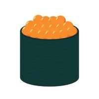Sushi vector. Sushi on white background. Salmon egg vector. vector