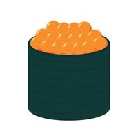 Sushi vector. Sushi on white background. Salmon egg vector. vector