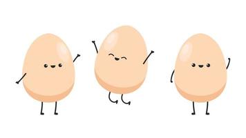 Egg character design. egg vector on white background.