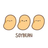 Soybean vector. Soybean character design. Soybean on white background. vector