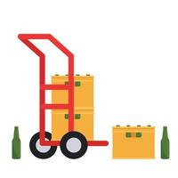 Crate vector. free space for text. wallpaper. Bottle in crate. vector