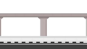 Road side vector. Scaffolding vector. Bridge pillar. Construction. Bridge posts under construction. Road fence.  Bridge over the way. vector