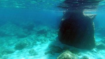 Sardinia crystal water underwater view while diving photo
