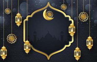 Isra Miraj with Black Background vector