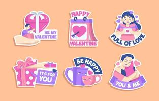 Valentine Sticker Set vector