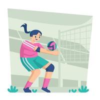 jugador de voleibol femenino vector