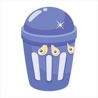 Trendy Scary Dustbin vector