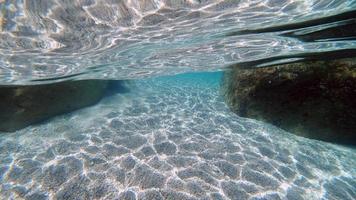 Sardinia crystal water underwater view while diving photo