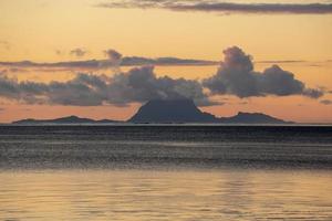 Wonderful sunset in bora bora french polynesia photo