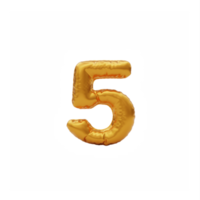 globo numeral dorado metalizado 5 png