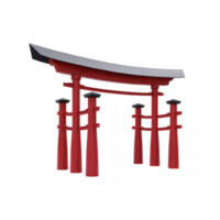 puerta tradicional japonesa torii aislada png