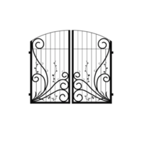 3d black iron gate png