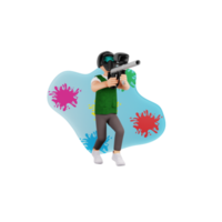 Paintball Player 3D Character Illustration png