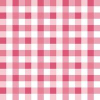 Gingham striped checkered seamless pattern white red background. vector