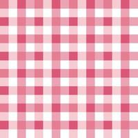 Gingham striped checkered seamless pattern white red background. vector