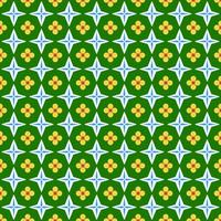 Seamless pattern four pointed star and flower. vector