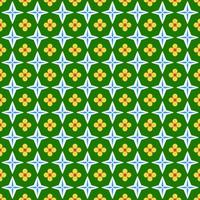 Seamless pattern four pointed star and flower. vector