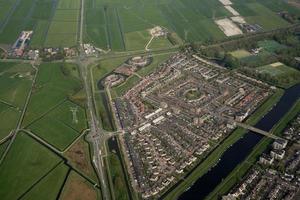 Amsetrdam area holland middle class channels houses aerial view photo