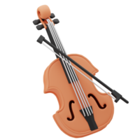 3d illustratie muziek- gereedschap viool png