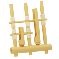 3d Illustration Music tool Angklung png