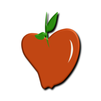 Illustration design graphic of a red apple. Perfect for kids lesson stickers png