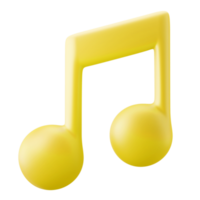 audio tune music symbol user interface theme 3d illustration rendering icon yellow bright color isolated in transparent background png