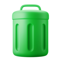 trash bin cartoon style delete symbol user interface theme 3d icon illustration render color isolated png