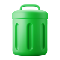 cubo de basura estilo de dibujos animados eliminar símbolo interfaz de usuario tema 3d icono ilustración renderizar color aislado png