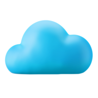 cloud internet network symbol user interface theme 3d illustration icon blue color isolated in white background png