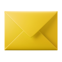 yellow email envelope message symbol user interface theme 3d icon render illustration isolated in transparent background png