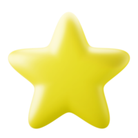 interface de usuário do símbolo favorito da estrela estilizada dos desenhos animados ilustração 3d render ícone ouro amarelo cor isolada png
