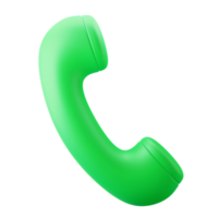 old phone call and dial symbol user interface theme 3d illustration rendering icon green color isolated in transparent background png