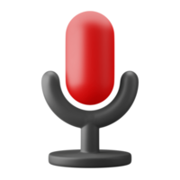 symbole d'enregistrement vocal minimal simple podcast microphone interface utilisateur thème icône 3d rendu d'illustration isolé sur fond transparent png