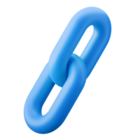 blauw 3d keten koppeling en vastmaken het dossier symbool gebruiker koppel thema 3d icoon illustratie geven kleur geïsoleerd png