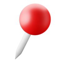 attachment and location symbol red push pin user interface theme 3d icon rendering illustration isolated png