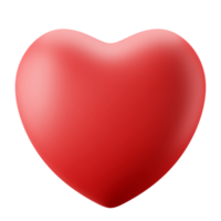 coeur rouge amour et comme symbole interface utilisateur thème icône 3d illustration rendu couleur isolé png