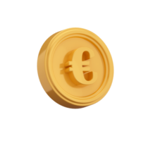 Símbolos de concepto creativo de representación 3d moneda euro de dinero png