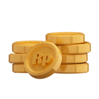 3D Rendering creative concept symbols coin rupiah of money png